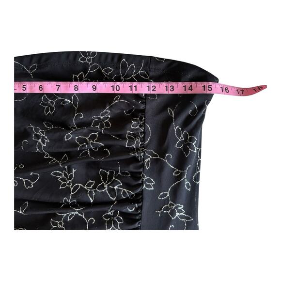 Vintage Taboo Strapless Long Dress Leg Slit Y2K Lined Embellished Stretch Small - Picture 7 of 8